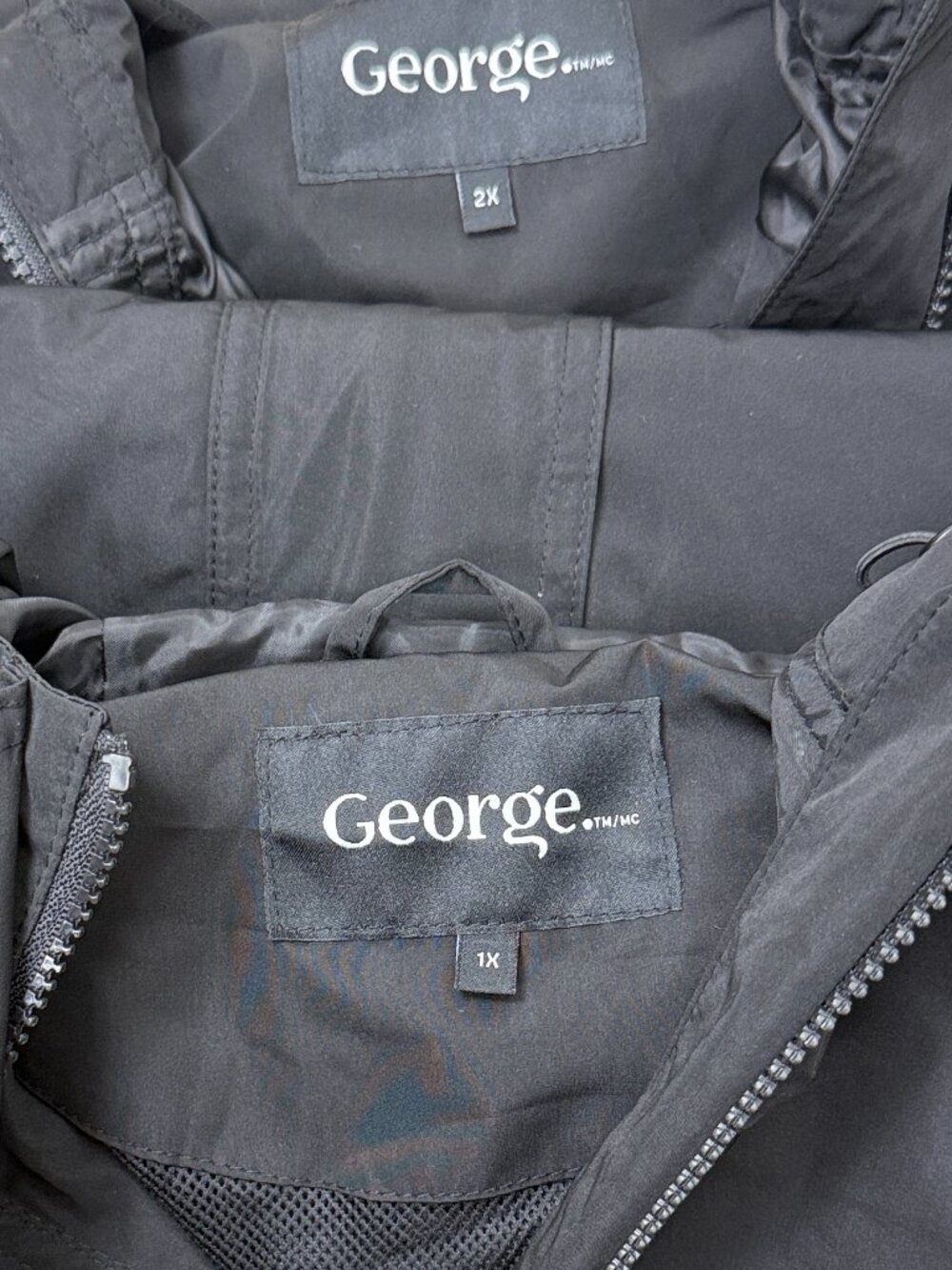 George Women Hooded Parka Rain Jacket Black Parka Coat XS XL 2X 3X 4X - Picture 8 of 9